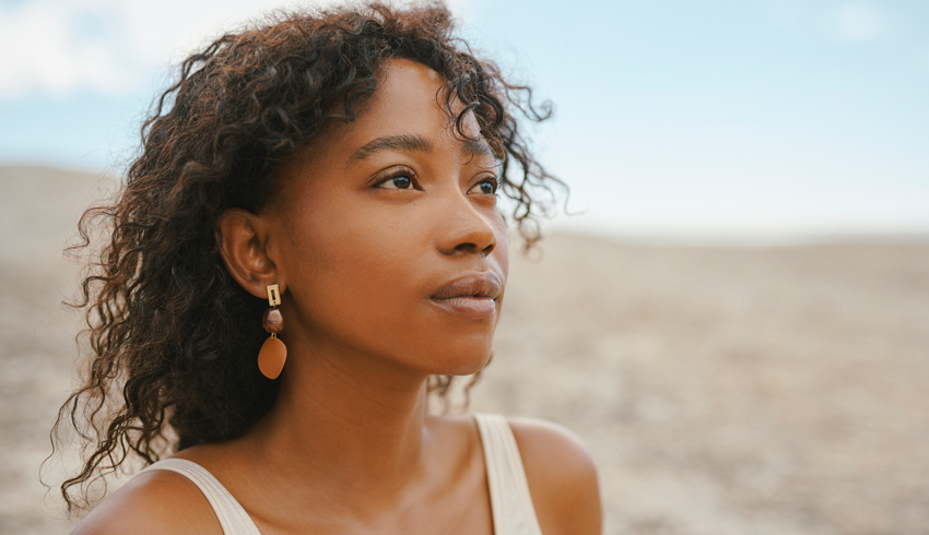 a woman outside